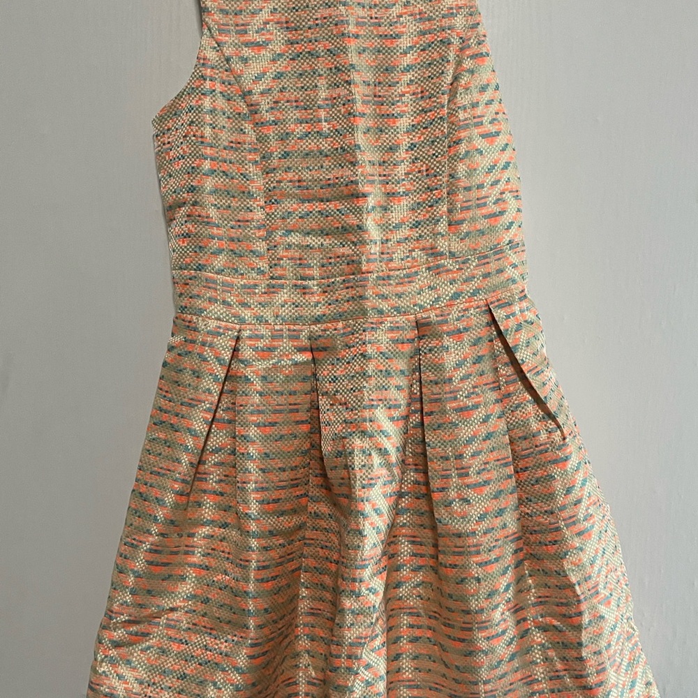 Ruby & Bloom Textured Coral and Teal Dress